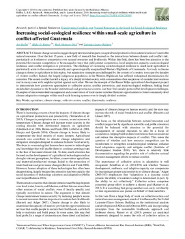 Increasing social-ecological resilience within small-scale agriculture in conflict-affected Guatemala Increasing social-ecological resilience within small-scale agriculture in conflict-affected Guatemala