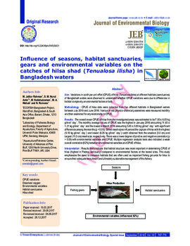 Influence of seasons, habitat sanctuaries, gears and environmental variables on the catches of hilsa shad (Tenualosa ilisha) in Bangladesh waters