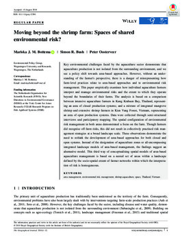 Moving beyond the shrimp farm: Spaces of shared environmental risk? Moving beyond the shrimp farm: Spaces of shared environmental risk?