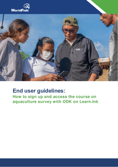 End user guidelines : How to sign up and access the course on aquaculture survey with ODK on Learn.ink