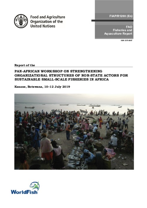 Report of the Pan-African workshop on strengthening organizational structures of non-state actors for sustainable small-scale fisheries in Africa Report of the Pan-African workshop on strengthening organizational structures of non-state actors for sustainable small-scale fisheries in Africa