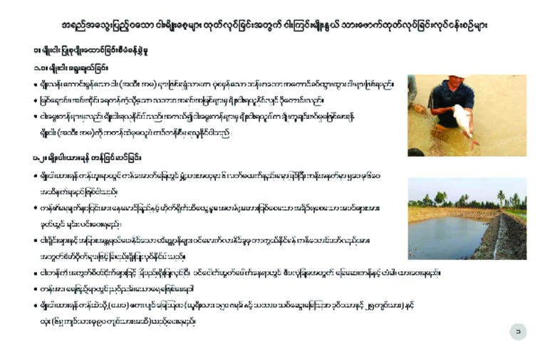 Hatchery booklet (Burmese version) Hatchery booklet (Burmese version)