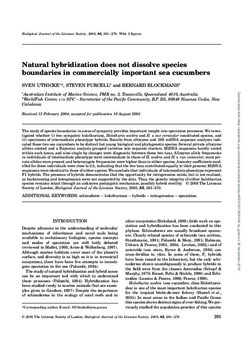 Natural hybridisation does not dissolve species boundaries in commercially important sea cucumbers