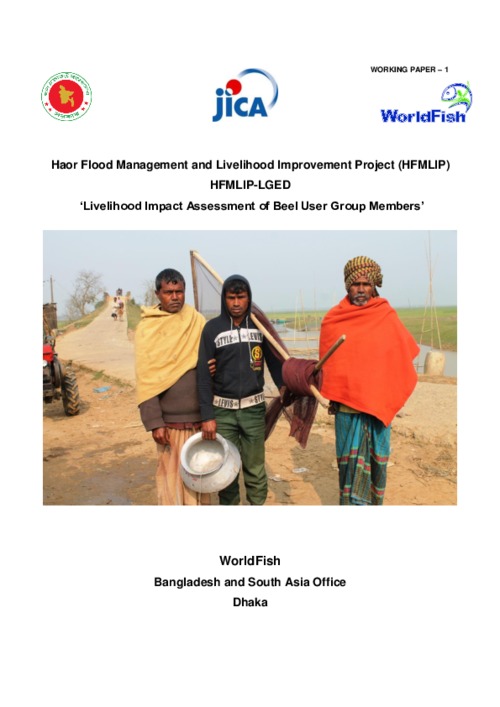 Livelihood impact assessment of beel user group members