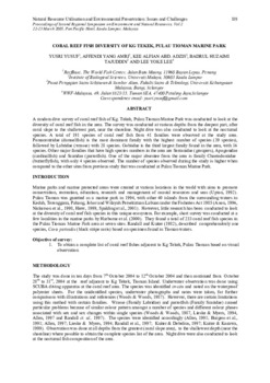 Coral reef fish diversity of Kg Tekek, Pulau Tioman Marine Park