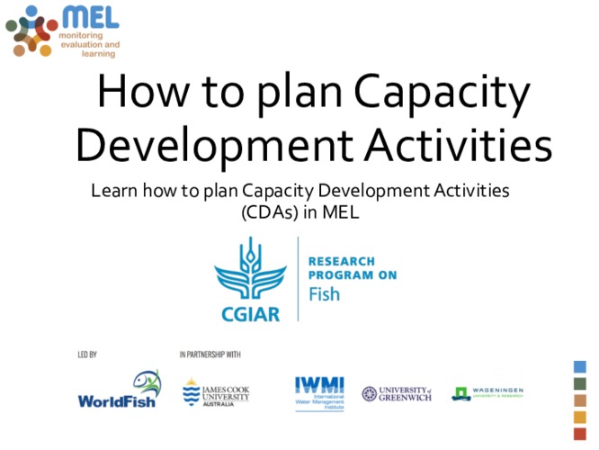Guideline on how to plan Capacity Development Activities (CDAs) through the MEL platform