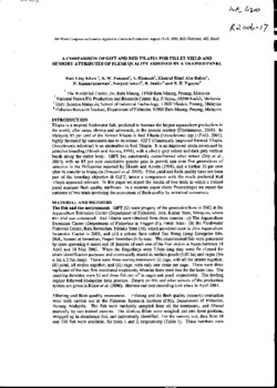 A comparison of GIFT and red tilapia for fillet yield and sensory attributes of flesh quality assessed by trained panel A comparison of GIFT and red tilapia for fillet yield and sensory attributes of flesh quality assessed by trained panel
