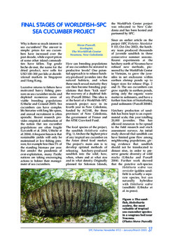 Final stages of WorldFish-SPC sea cucumber project