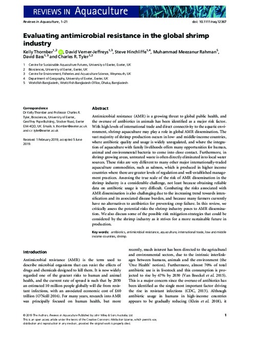 Evaluating antimicrobial resistance in the global shrimp industry