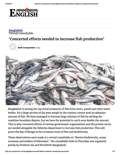 Marine Biodiversity, Ocean Based Economy and Fishermen Welfare Marine Biodiversity, Ocean Based Economy and Fishermen Welfare