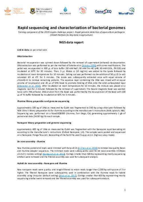 Rapid sequencing and characterization of bacterial genomes.