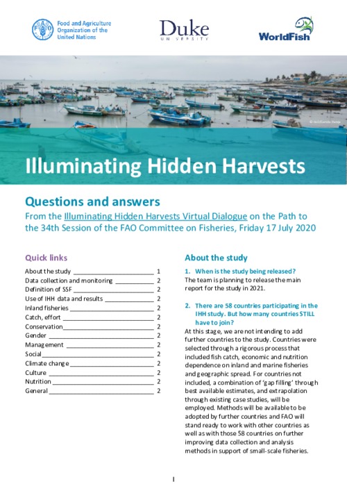 Illuminating Hidden Harvests Q&As Illuminating Hidden Harvests Q&As