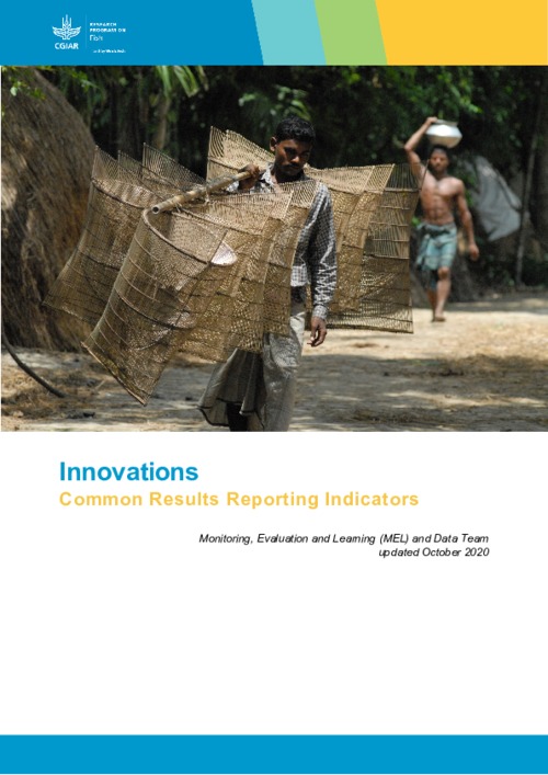 Innovations: Common results reporting indicator Innovations: Common results reporting indicator