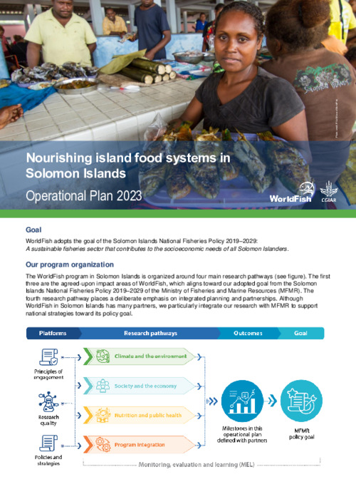 Nourishing island food systems in Solomon Islands: Operational Plan 2023 Nourishing island food systems in Solomon Islands: Operational Plan 2023