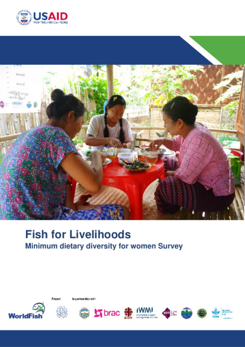 Fish for Livelihoods: Minimum dietary diversity for women Survey