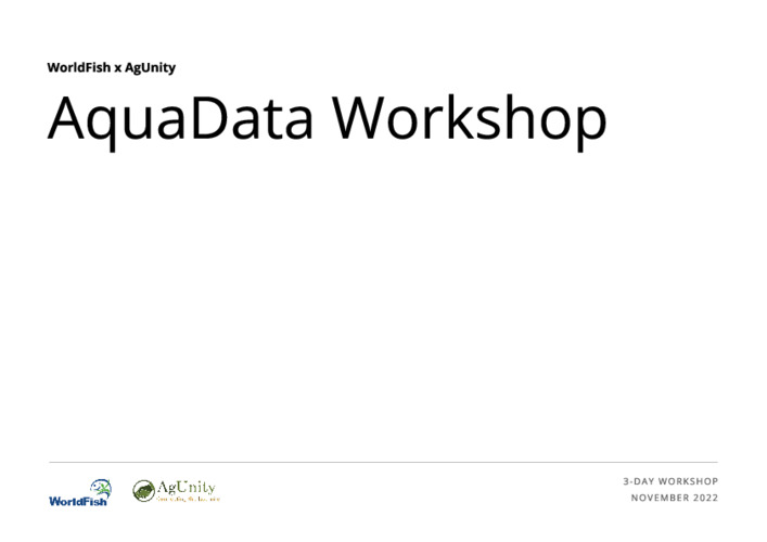 AquaData Workshop Presentation AquaData Workshop Presentation