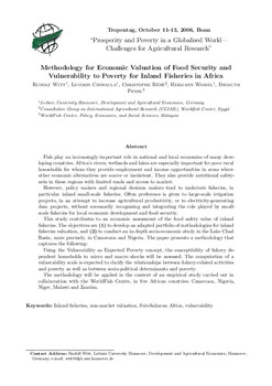 Methodology for economic valuation of food security and vulnerability to poverty for inland fisheries in Africa Methodology for economic valuation of food security and vulnerability to poverty for inland fisheries in Africa