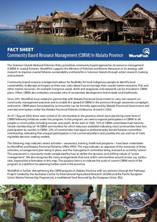 Community Based Resource Management in Malaita Province Community Based Resource Management in Malaita Province