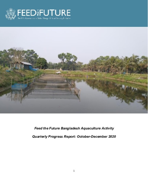 USAID Feed the Future Bangladesh Aquaculture and Nutrition Activity Yr4 Q1 Progress Report (October-December 2020)