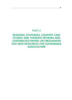 Freshwater fish seed resources and supply: Africa regional synthesis Freshwater fish seed resources and supply: Africa regional synthesis