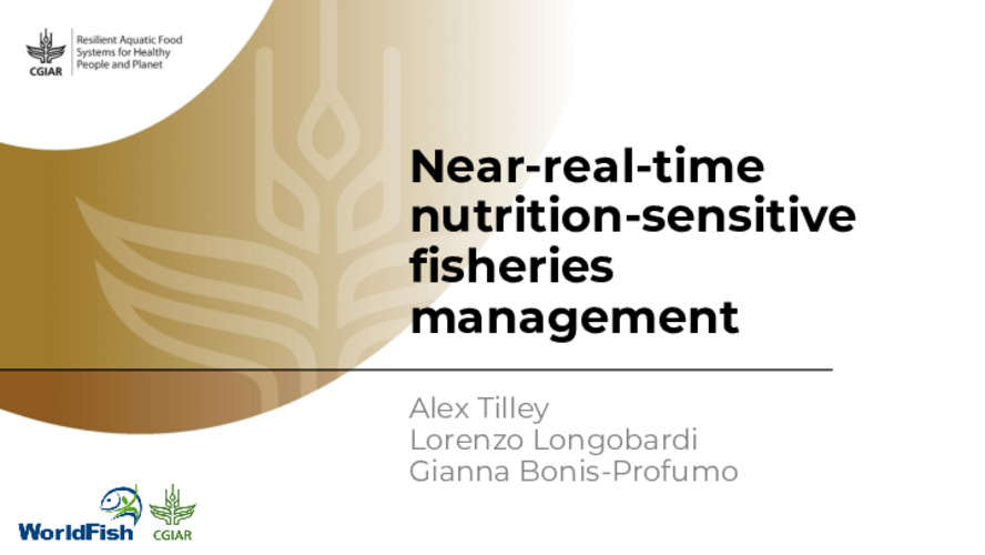 Near-real-time nutrition-sensitive fisheries management Near-real-time nutrition-sensitive fisheries management