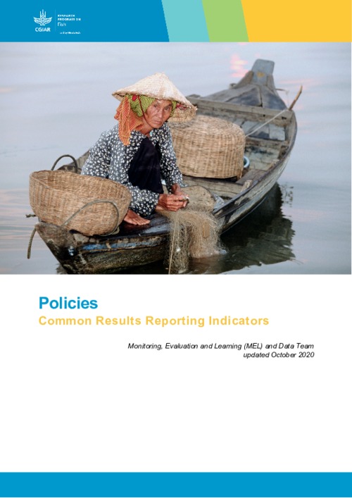 Policies: Common results reporting indicator Policies: Common results reporting indicator