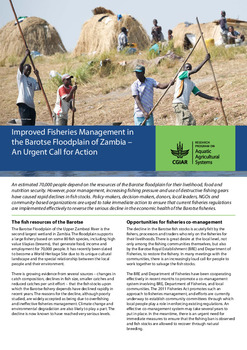Improved fisheries management in the Barotse Floodplain of Zambia - An urgent call for action Improved fisheries management in the Barotse Floodplain of Zambia - An urgent call for action