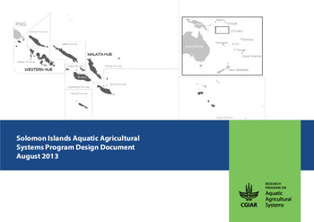 Solomon Islands Aquatic Agricultural Systems program design document Solomon Islands Aquatic Agricultural Systems program design document
