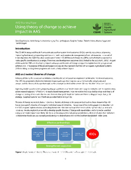 Using theory of change to achieve impact in AAS