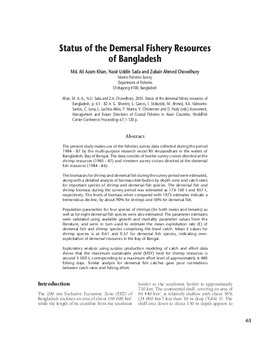 Status of the demersal fishery resources of Bangladesh