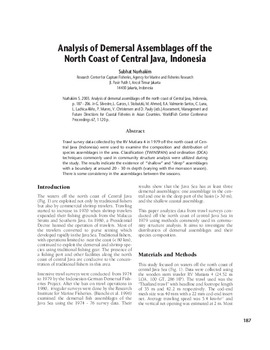 Analysis of demersal assemblages off the north coast of Central Java, Indonesia