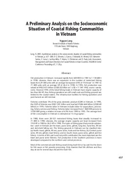 A preliminary analysis on the socioeconomic situation of coastal fishing communities in Vietnam