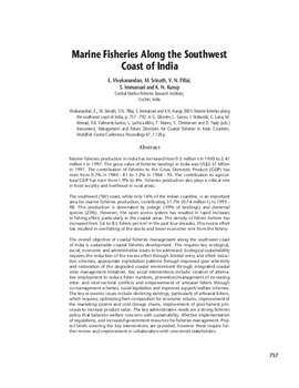 Marine fisheries along the southwest coast of India Marine fisheries along the southwest coast of India