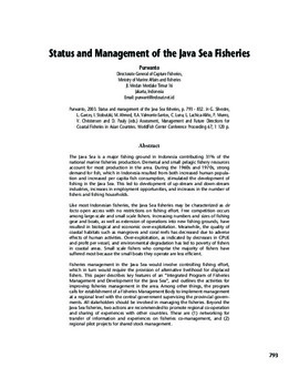 Status and management of the Java sea fisheries Status and management of the Java sea fisheries