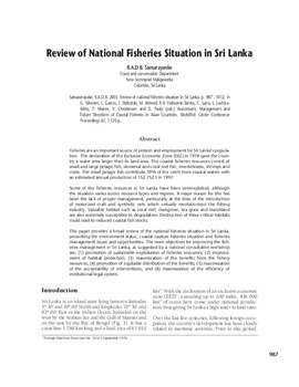 Review of national fisheries situation in Sri Lanka