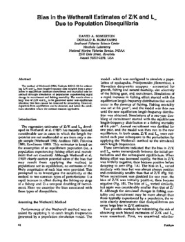 Bias in the Wetherall estimates of Z/K and L due to population disequilibria Bias in the Wetherall estimates of Z/K and L due to population disequilibria