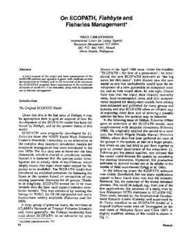 On ECOPATH, Fishbyte and fisheries management