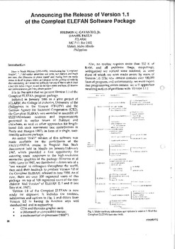 Announcing the release of version 1.1 of the compleat ELEFAN software package Announcing the release of version 1.1 of the compleat ELEFAN software package