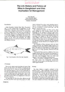 The life history and fishery of hilsa in Bangladesh and their implication for management The life history and fishery of hilsa in Bangladesh and their implication for management