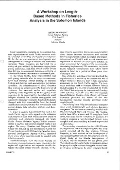 A workshop on length-based methods in fisheries analysis in the Solomon Islands A workshop on length-based methods in fisheries analysis in the Solomon Islands