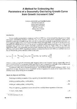 A method for estimating the parameters of a seasonally oscillating growth curve from growth increment data