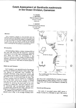 Catch assessment of Sardinella maderensis in the Ocean Division, Cameroon Catch assessment of Sardinella maderensis in the Ocean Division, Cameroon