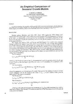 An empirical comparison of seasonal growth models An empirical comparison of seasonal growth models