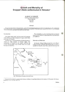 Growth and mortality of snapper Etelis carbunculus in Vanuatu