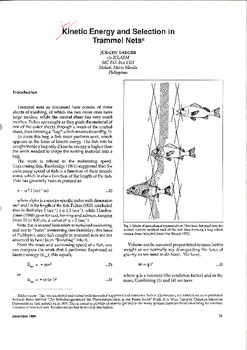 Kinetic energy and selection in trammel nets Kinetic energy and selection in trammel nets