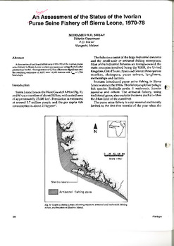 An assessment of the status of the Ivorian purse seine fishery of Sierra Leone, 1970-78 An assessment of the status of the Ivorian purse seine fishery of Sierra Leone, 1970-78