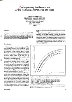 On improving the resolution of the recruitment patterns of fishes On improving the resolution of the recruitment patterns of fishes