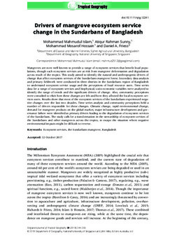 Drivers of mangrove ecosystem service change in the Sundarbans of Bangladesh Drivers of mangrove ecosystem service change in the Sundarbans of Bangladesh