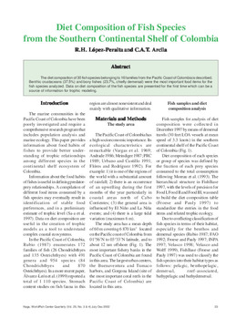 Diet composition of fish species from the southern continental shelf of Colombia Diet composition of fish species from the southern continental shelf of Colombia