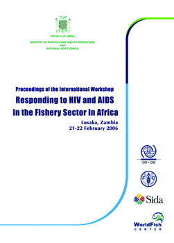 Proceedings of the international workshop responding to HIV and AIDS in the fishery sector in Africa Proceedings of the international workshop responding to HIV and AIDS in the fishery sector in Africa